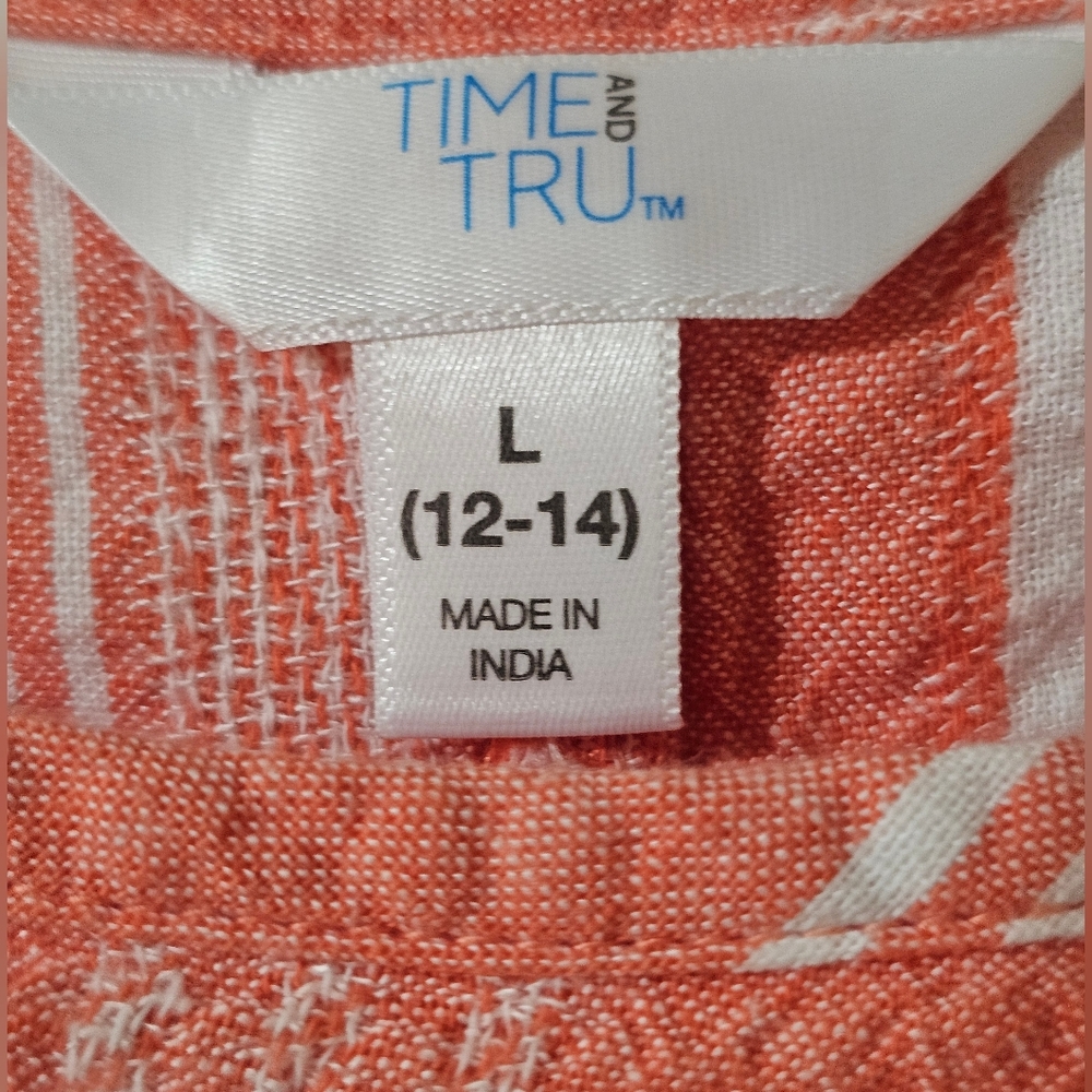 Time and Tru Coral Striped Blouse - Picture 2 of 6
